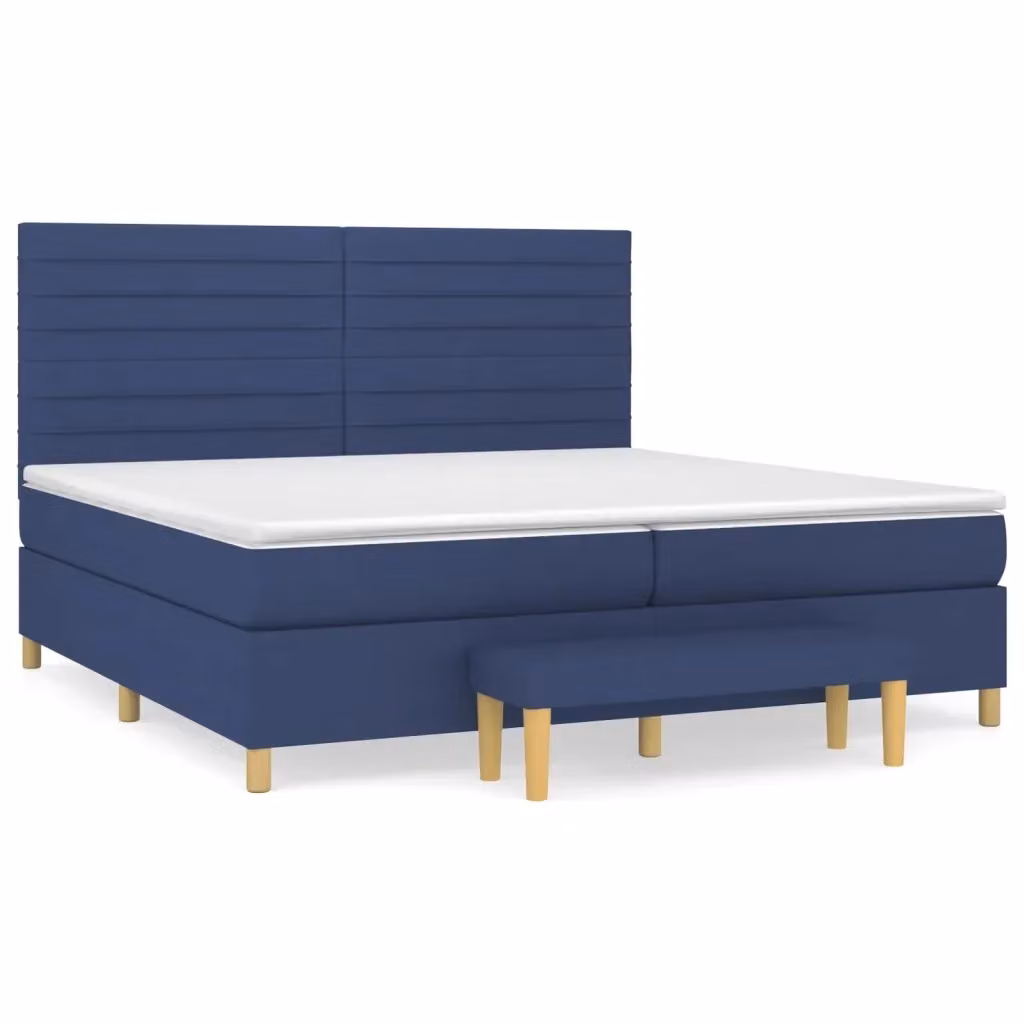 Letto Ibrido con Giroletto a Molle e Materasso vidaXL, Blu e Bianco, L/P/H: 200 x 200 x 203 cm – 2