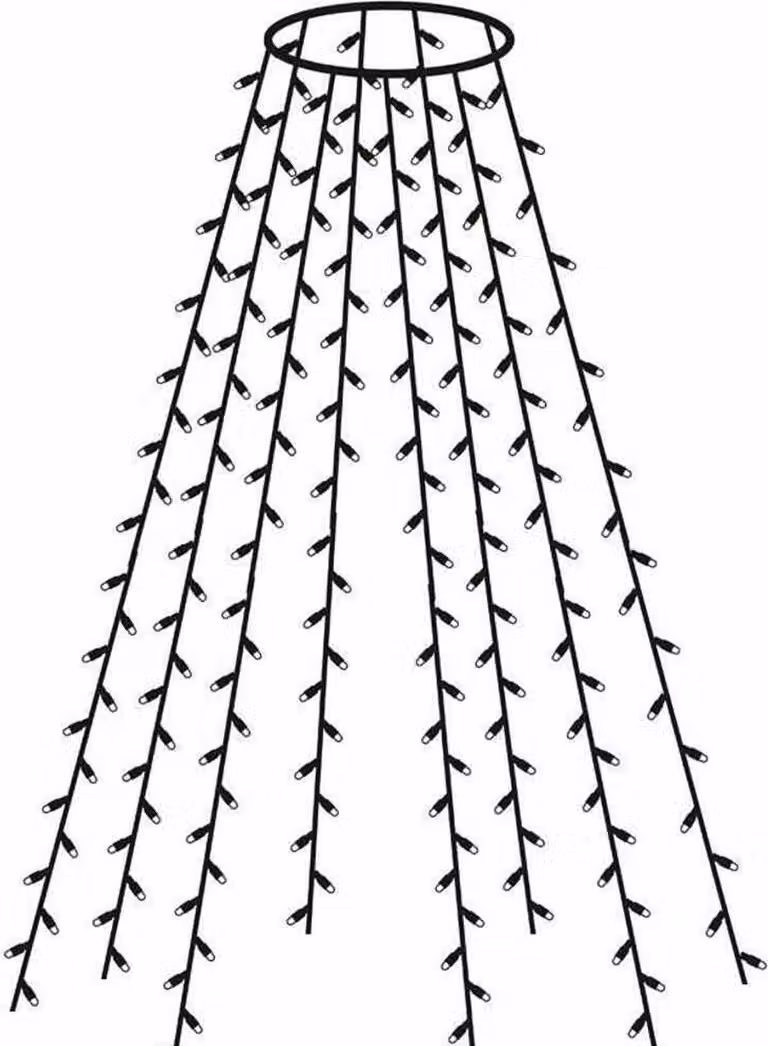 Luci LED da fata 160 LED Albero di Natale luci 2,2 m timer illuminazione cono