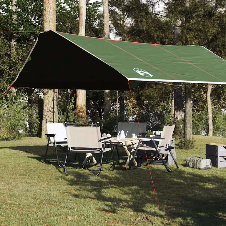Telone da campeggio impermeabile vidaXL in poliestere verde 420 x 440 cm