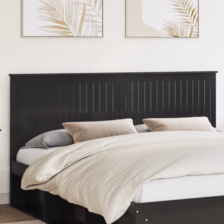 Testiera per letto moderna vidaXL in legno ingegnerizzato nero opaco