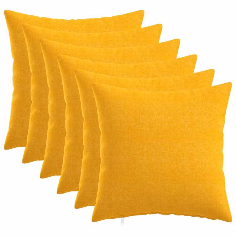 Set di 6 cuscini HEERLEN vidaXL Giallo Chiaro in tessuto con fodera lavabile
