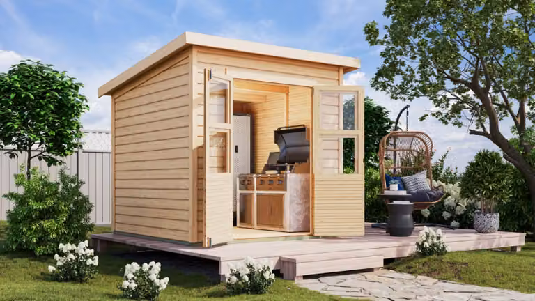Capannone Karibu 14 mm Merseburg 4 naturale 242x242cm