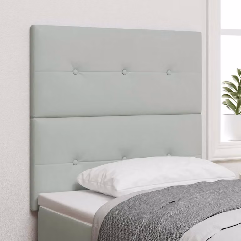 Testiera per letto vidaXL in velluto grigio chiaro, Larghezza: 90 cm