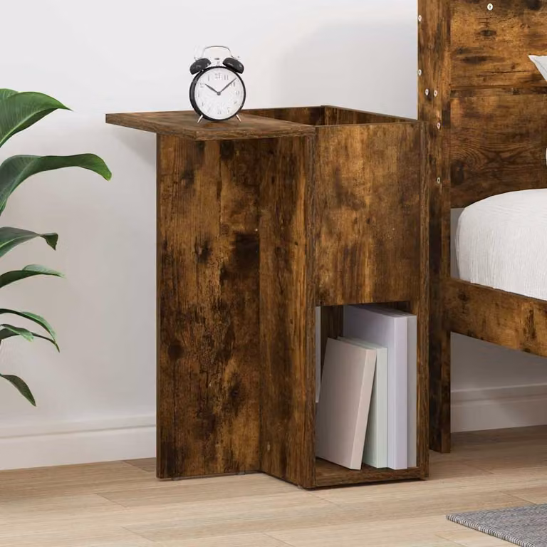 vidaXL Tavolino moderno in legno Rovere fumé, L/P/H: 40 x 35 x 55 cm