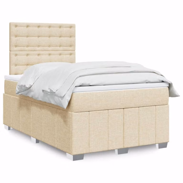 Maison Exclusive - Letto boxspring con materasso Crema 120x200 cm Tessuto