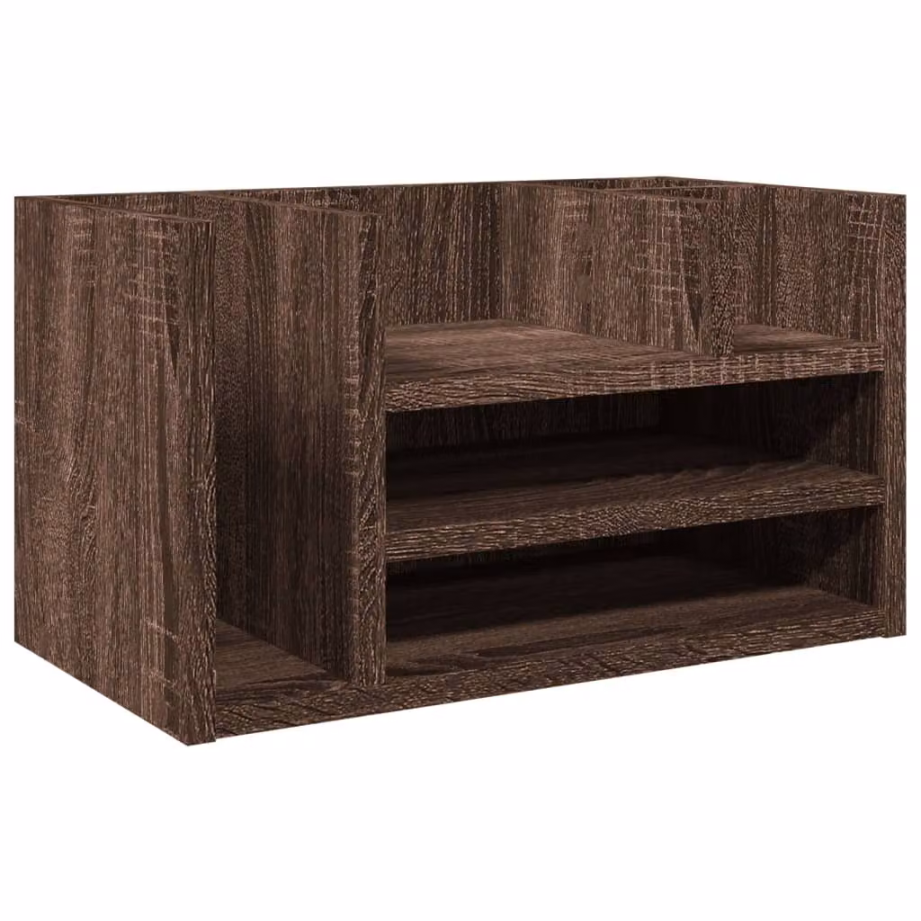 Organizer Scrivania Rovere Marrone 44,5x24x25 Legno Multistrato