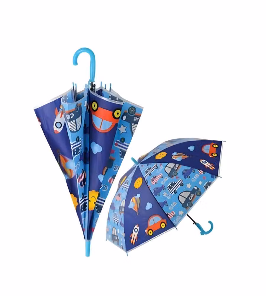 Ombrello Automatico per Bambini Colorato Personaggi Assortiti - 96 cm