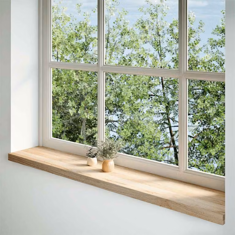 Davanzali 2 pz Non Trattati 140x25x2cm Legno Massello di Rovere