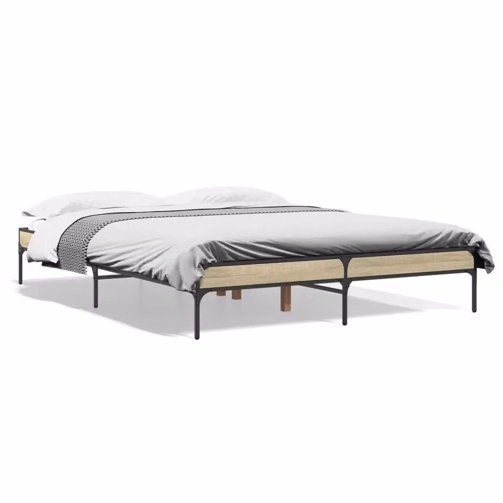 Giroletto vidaXL in Rovere Sonoma e Metallo, L/P/H: 160 x 200 x 30 cm – 2