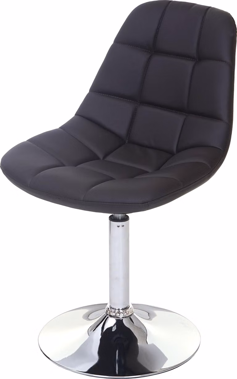 Sedia da sala da pranzo | A x L x P 84 x 47 x 50 cm | Altezza seduta 46 cm | Design retrò anni '50 | Pelle finta marrone | Sedia girevole