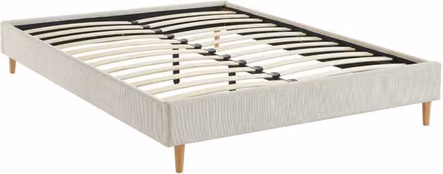 Struttura letto in velluto a coste fini con rete a doghe, 140x190cm,