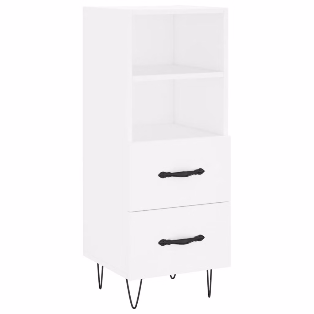 Credenza Bianca 34,5x34x90 cm in Legno Multistrato