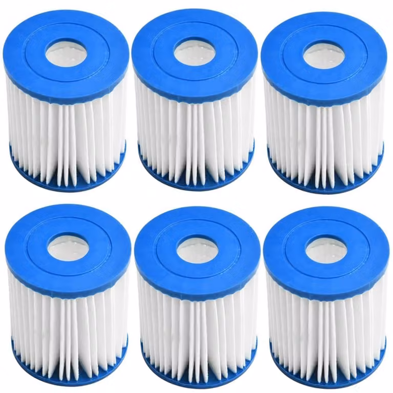 Set di 6 filtri di ricambio - Tipo H - per filtri per piscine Intex - idromassaggio - per una migliore qualità dell'acqua - ampia superficie di filtrazione