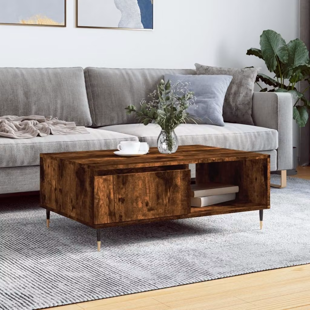 Maison Exclusive - Tavolino in rovere affumicato 90x60x35 cm Materiale ligneo