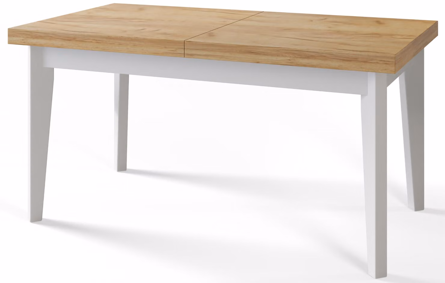 Alpi Moebel, Tavolo da Pranzo Skandi, Tavolo da Cucina Allungabile, Dimensioni: 140-180x80x78 cm, Gambe in Legno Bianche, Craft