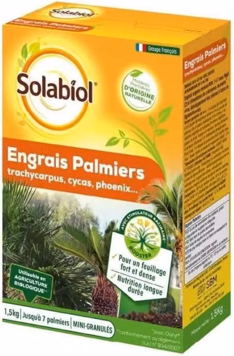 Fertilizzante per palme e piante mediterranee, 1,5 kg, per un massimo di 7 palme, fogliame rigoglioso e folto