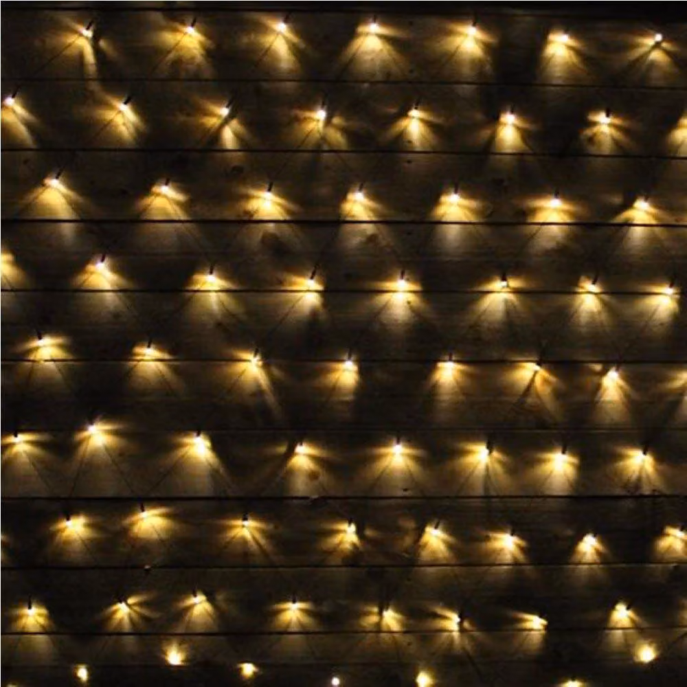 Catena luminosa a LED, 320 LED, lunghezza 3x2 metri, luce bianco caldo, con timer e 8 modalità