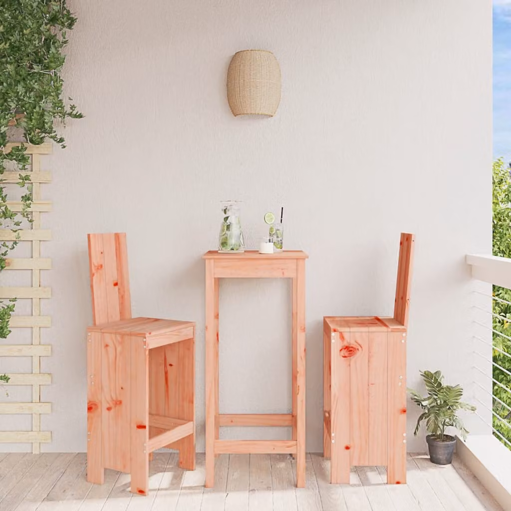 Set di 2 sgabelli da bar vidaXL in legno massello di Douglas color marrone, L/P/H: 40 x 42 x 120 cm