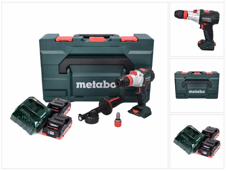 Metabo SB 18 LTX BL Q I Trapano a percussione a batteria 18 V 130 Nm brushless + 2x batteria ricaricabile 4,0 Ah + caricabatterie + metaBOX