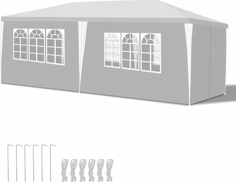 Jopassy Padiglione Pannelli laterali Tenda da campeggio per feste Tendone Stabilità Tende per feste 3x6m Bianco