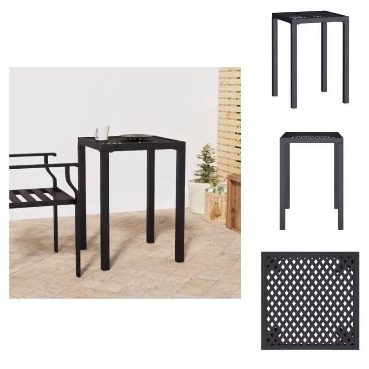 vidaXL Tavolo da giardino antracite 50x50x72 cm in acciaio - Tavoli da giardino