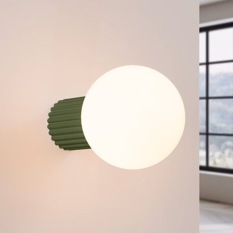Applique da parete ORBI SOLLUX LIGHTING, dimmerabile, Verde, Bagno, Alluminio, Applique