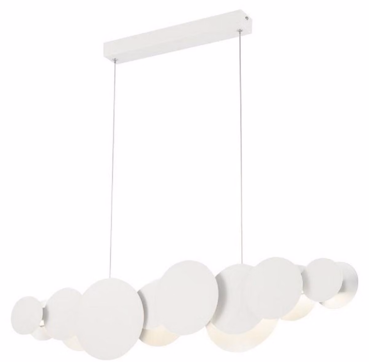 Casa Padrino lampada a sospensione LED di design bianco / argento 82 x 8 x H. 38 cm - Lusso a sospensione