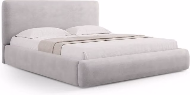 Letto con cassettone e testiera Colonel Cosmopolitan Design in ciniglia grigio chiaro L: 160 cm, P: 200 cm