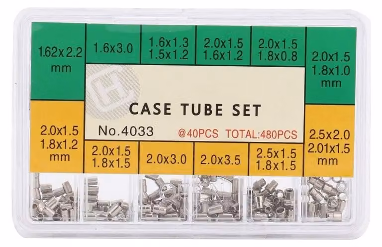 Set di 12 tubi per casse di orologi e strumenti di riparazione per orologiai