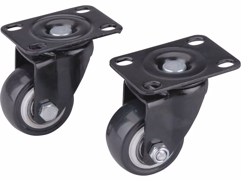 Ruote girevoli con cerchio in PVC, set di 2, diametro 40 mm