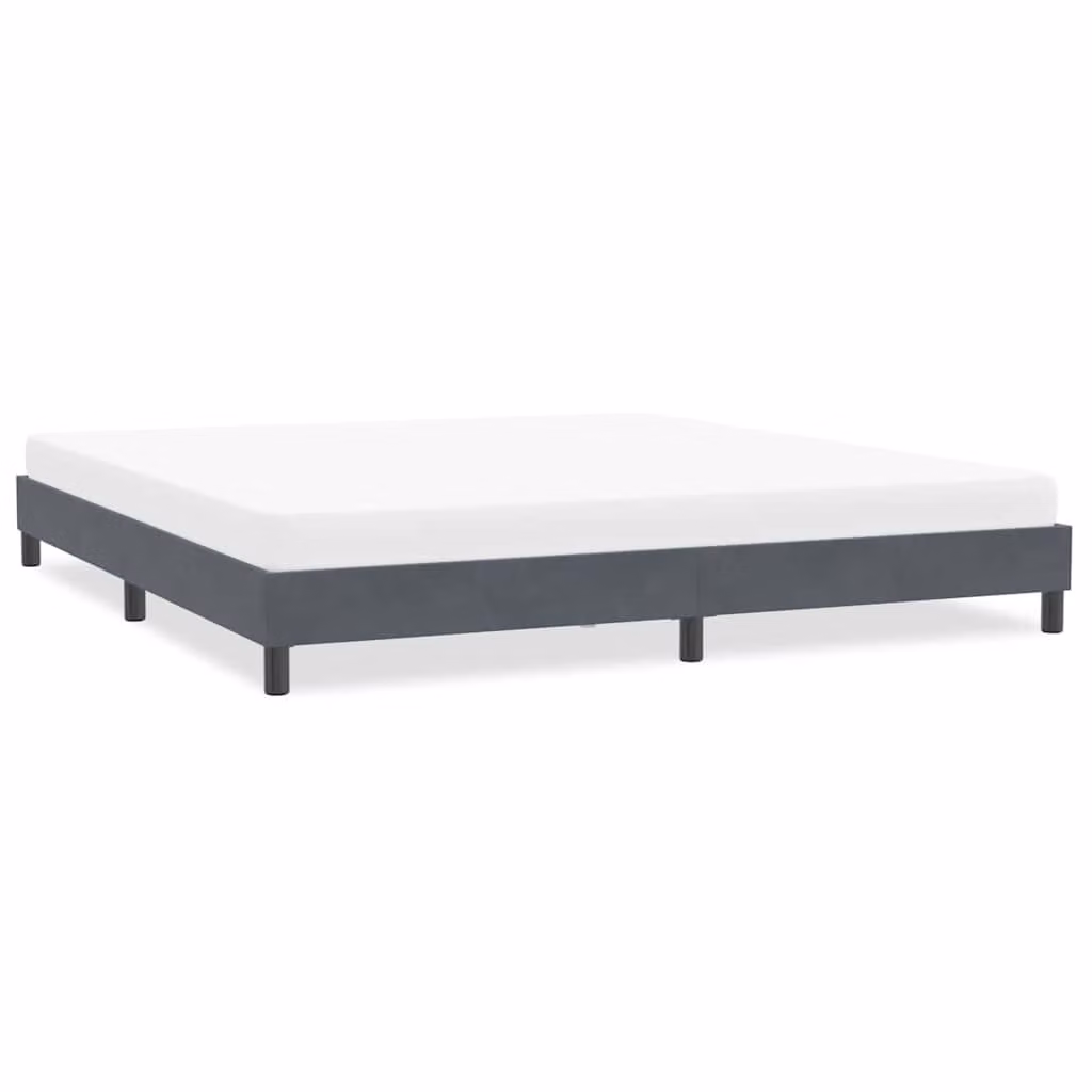 vidaXL Giroletto senza Materasso in Velluto Grigio L/P/H: 200 x 220 cm