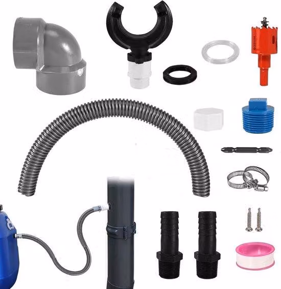 Raccoglitore di acqua piovana per feritoie da 70-110 mm - con kit di montaggio