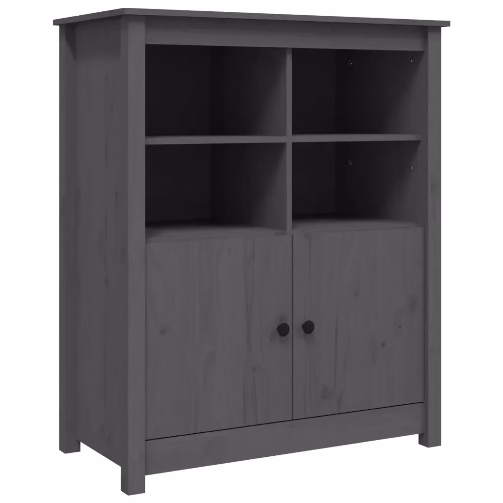 Credenza in legno massello di pino grigio stile rustico MERCATOXL L: 83 cm, P: 41,5 cm, H: 100 cm – 2
