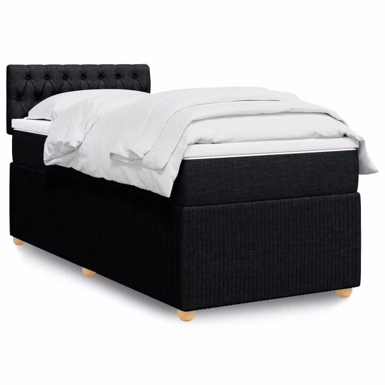 Maison Exclusive - Giroletto a Molle con Materasso Nero 90x190 cm in Tessuto