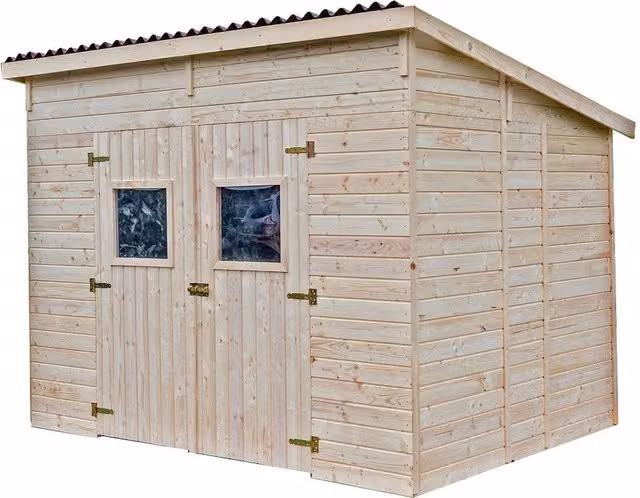 Casetta per bambini Foresta in legno massello a pannelli da 16 mm, colore marrone e beige, L: 280 cm, P: 220 cm, H: 200 cm