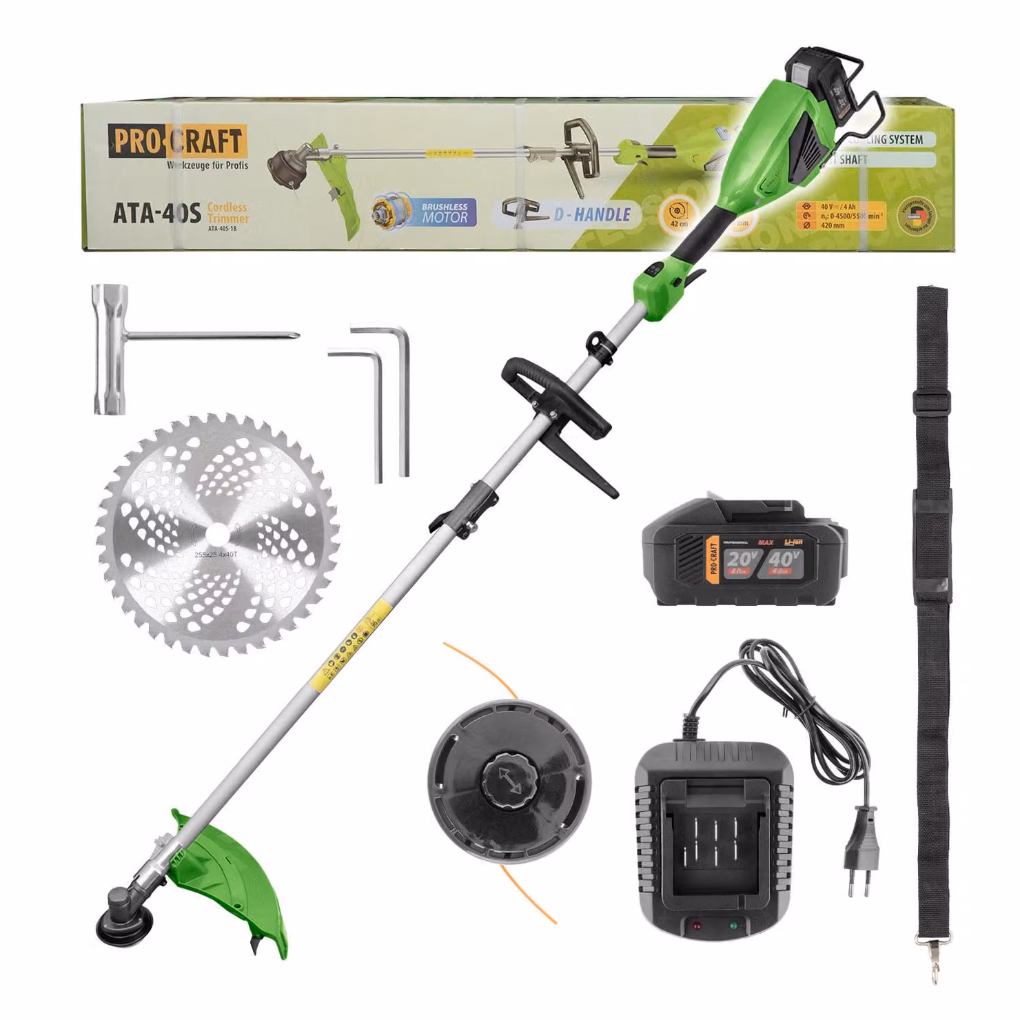 Decespugliatore a batteria Procraft ATA-40S, 40 V