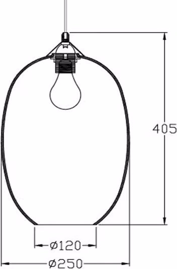 Lampada a sospensione Fabas in vetro trasparente e grigio, design moderno, attacco E27, IP20, Diametro: 25 cm, Altezza: 36 cm