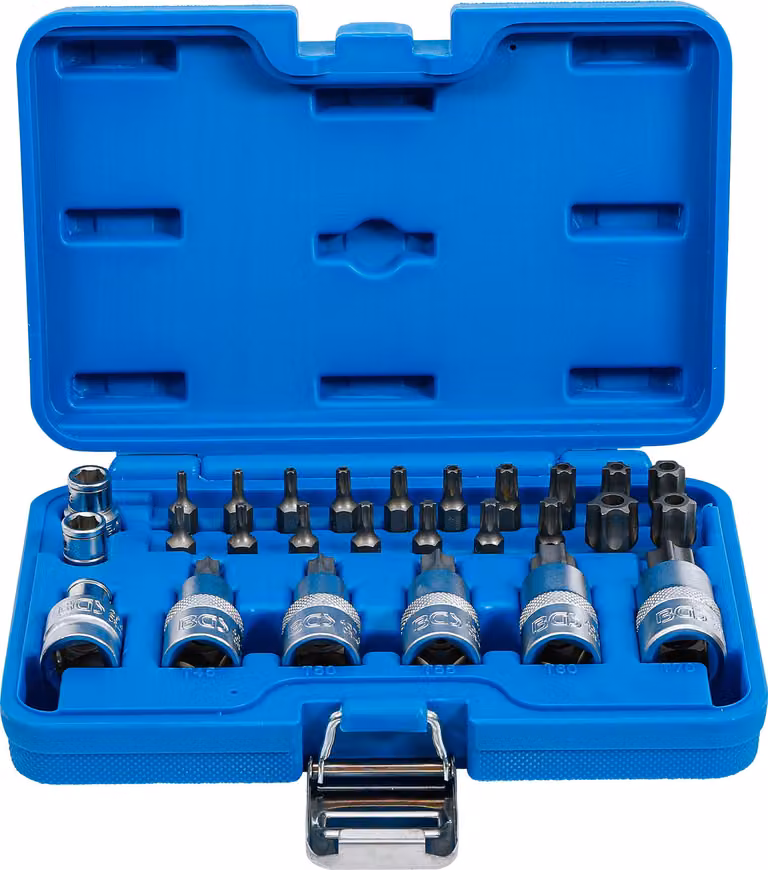 Set di punte e bussole BGS 12,5 mm (1/2") con profilo a T (per Torx) 27 pezzi - 5101