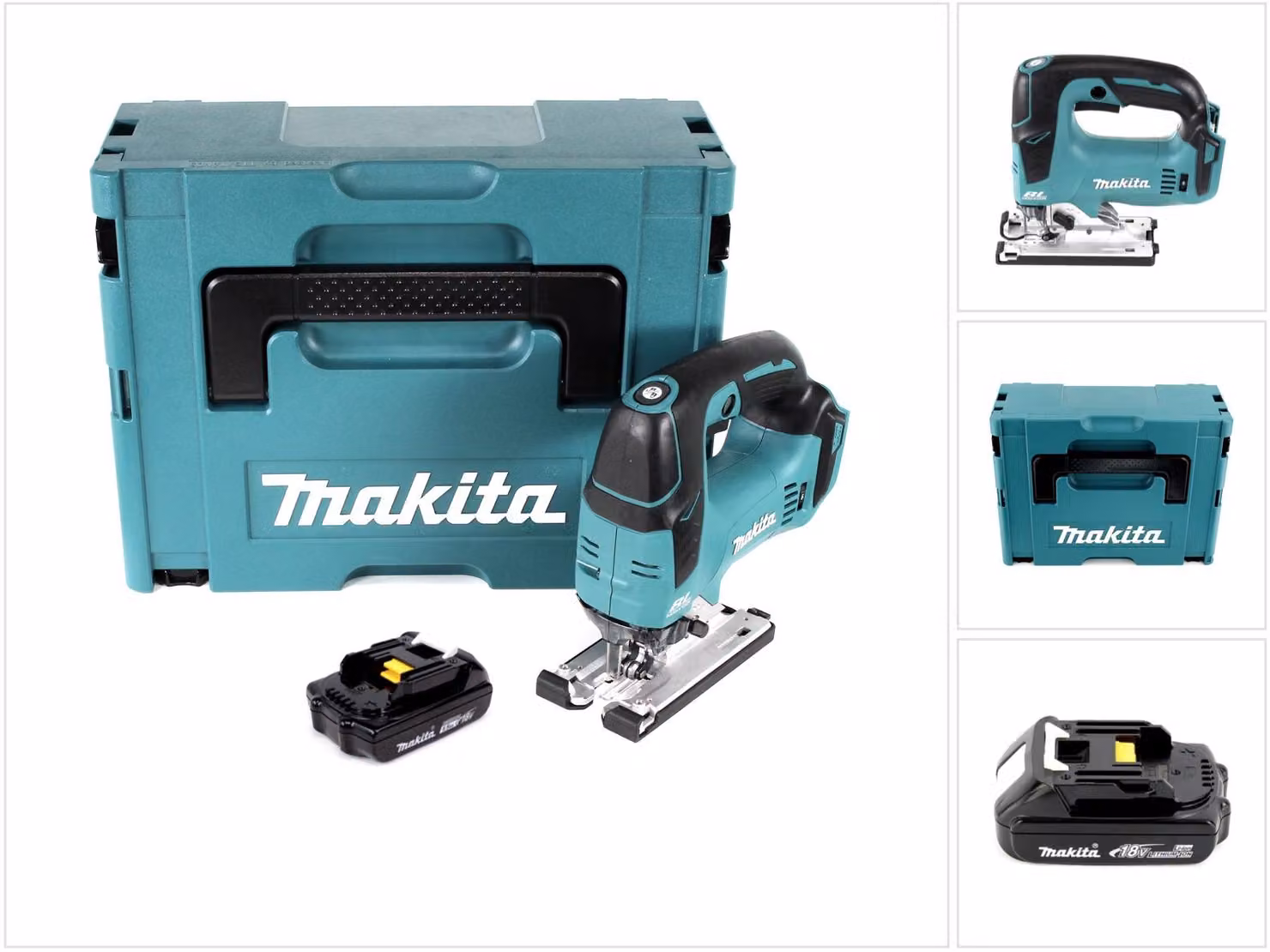 Makita DJV 182 Y1J Seghetto alternativo brushless a batteria 18V 26mm in valigetta Makpac + 1x Batteria 1,5 Ah - senza caricabatterie