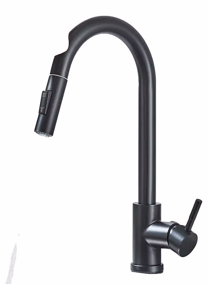 Rubinetto da cucina, comando a sensore tattile, bocca estraibile, nero