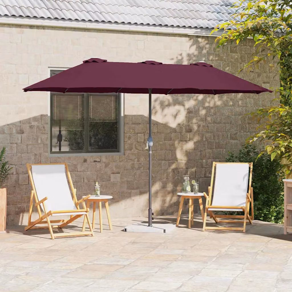 Ombrello da giardino vidaXL in poliestere e alluminio, L: 370 cm, P: 197 cm, H: 239 cm
