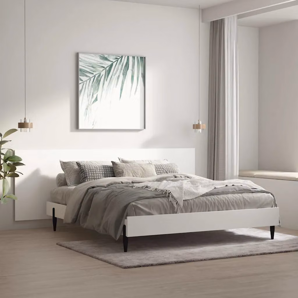 Testiera per letto bianca vidaXL in legno ingegnerizzato, L: 240 cm, P: 1,5 cm, H: 80 cm