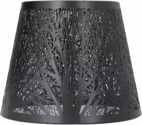 Paralume in metallo con motivi di alberi per lampade da tavolo, da scrivania o da comodino - Paralume in ferro - Paralume mini E27 a forma di albero (nero) - Illuminazione e arredamento d'interni