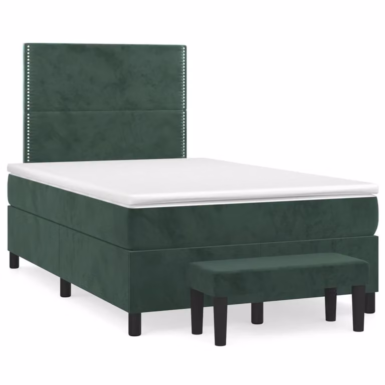Maison Exclusive - Letto boxspring con materasso verde scuro 120x190 cm velluto