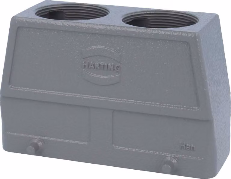 HARTING Han 24B Contenitore con manicotto alto, 2xM40 uscita cavo diritta, per 2 staffe (nella parte inferiore) Vite M40