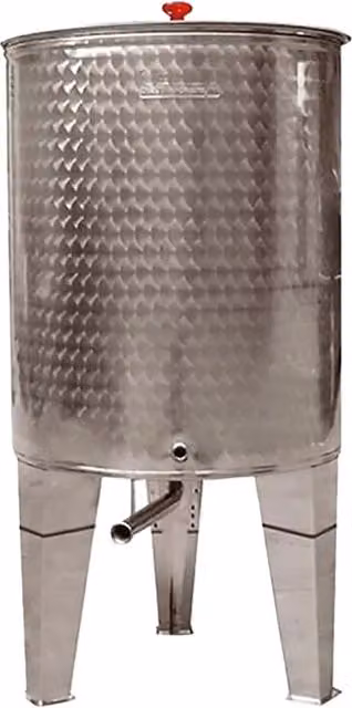 Botte per alimenti a fondo conico Cordivari in acciaio inox color argento, capacità 500 l, Ø 72,5 cm, H 166 cm