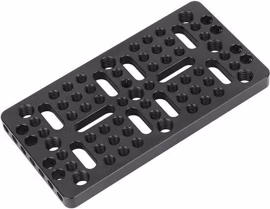 Piastra di montaggio in alluminio con fori da 1/4"-20 e 3/8"-16, leggera e multifunzionale, inclusa una chiave a Esagono