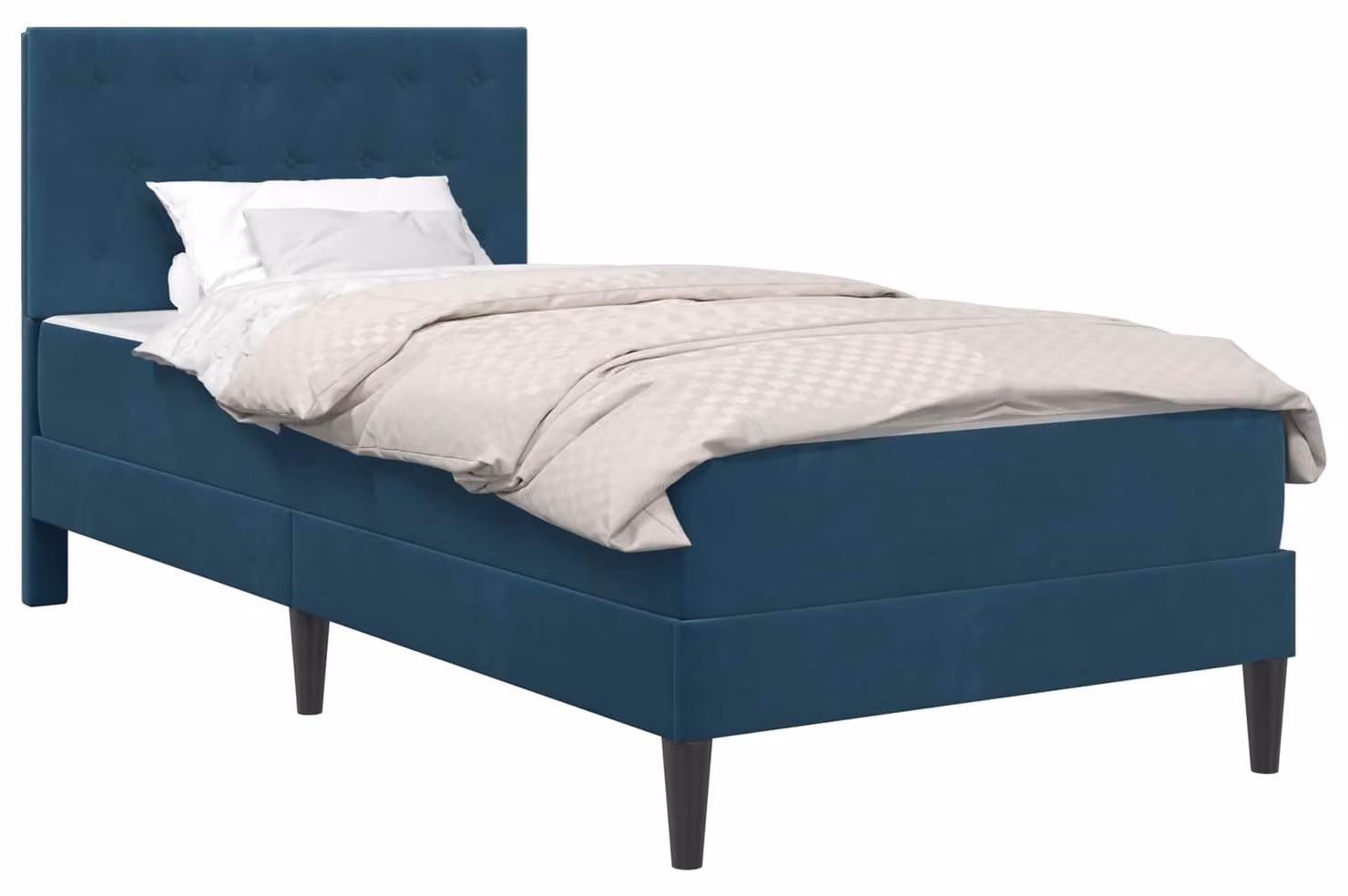 Struttura letto con materasso Blu 90 x 200 cm Velluto