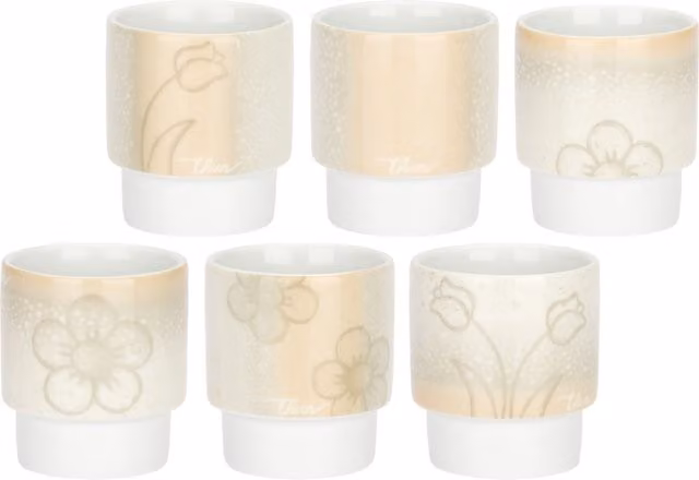Set di 6 tazzine da caffè in porcellana Thun Pure Elegance colore beige