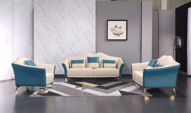 Ledersofa Sofagarnitur Komplette Garnitur Wohnzimmer Möbel Set Polster Couchen